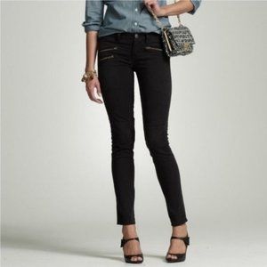 J. Crew Black Skinny Zip-Pocket Pants